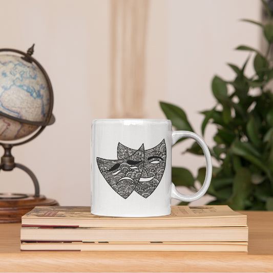2 Faces White Mug