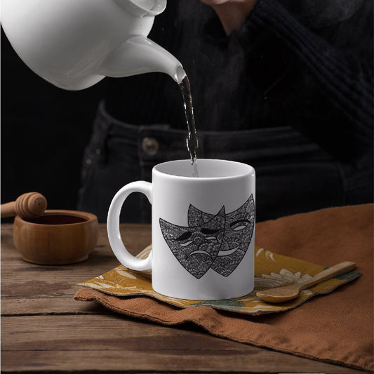 2 Faces White Mug