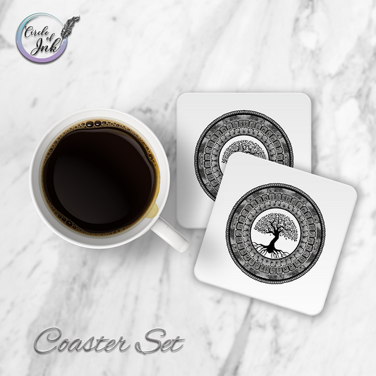 Tree Mandala Coaster Set