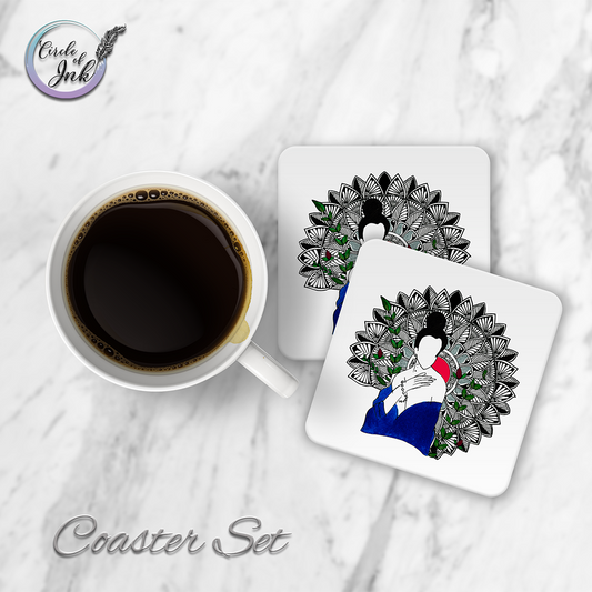 Blue Lady Coaster Set