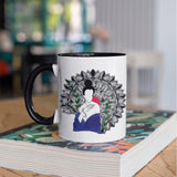 3 Tone Color Blue Lady Mug
