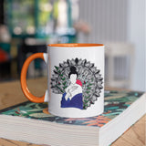3 Tone Color Blue Lady Mug