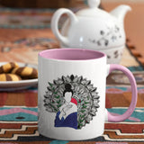 3 Tone Color Blue Lady Mug