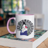 3 Tone Color Blue Lady Mug
