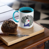 3 Tone Color Blue Lady Mug