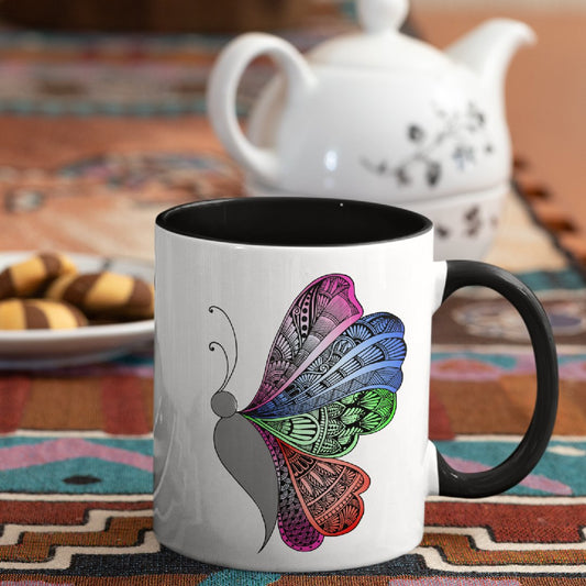 3 Tone Color Butterfly Mug
