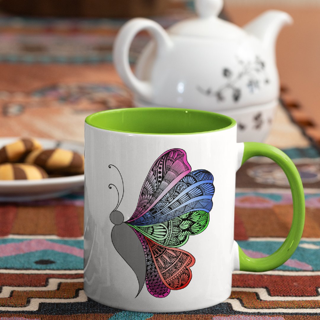3 Tone Color Butterfly Mug