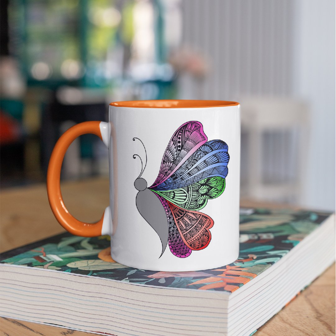3 Tone Color Butterfly Mug