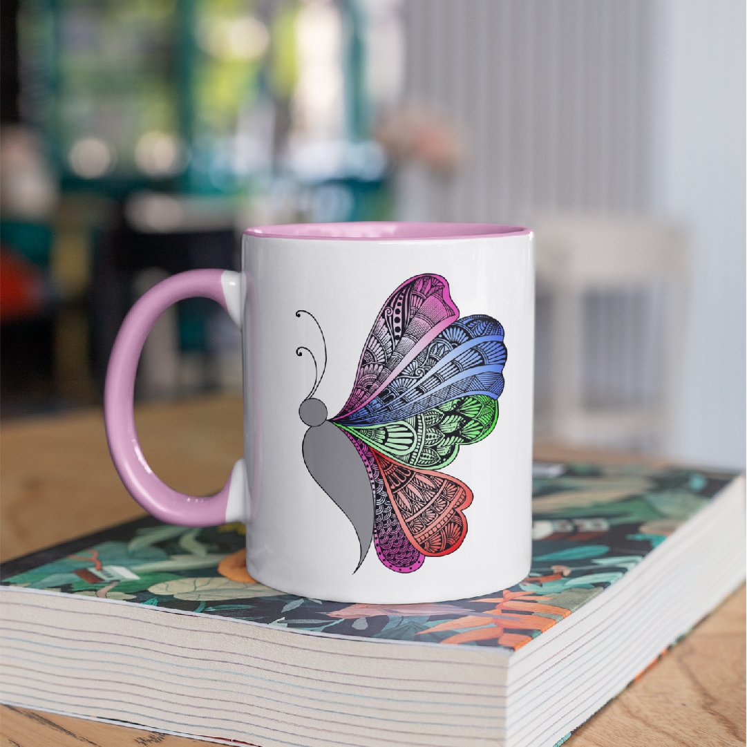 3 Tone Color Butterfly Mug
