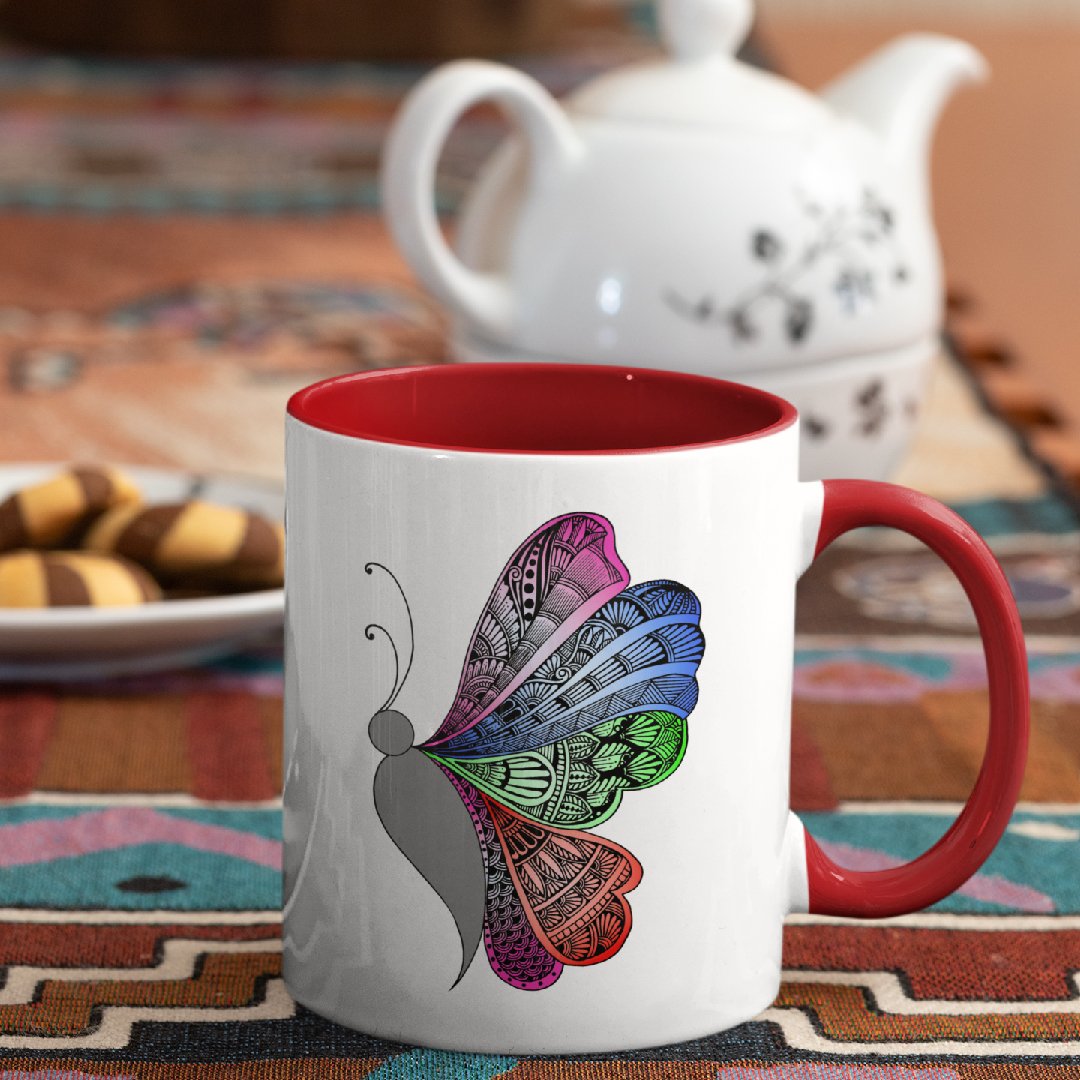 3 Tone Color Butterfly Mug