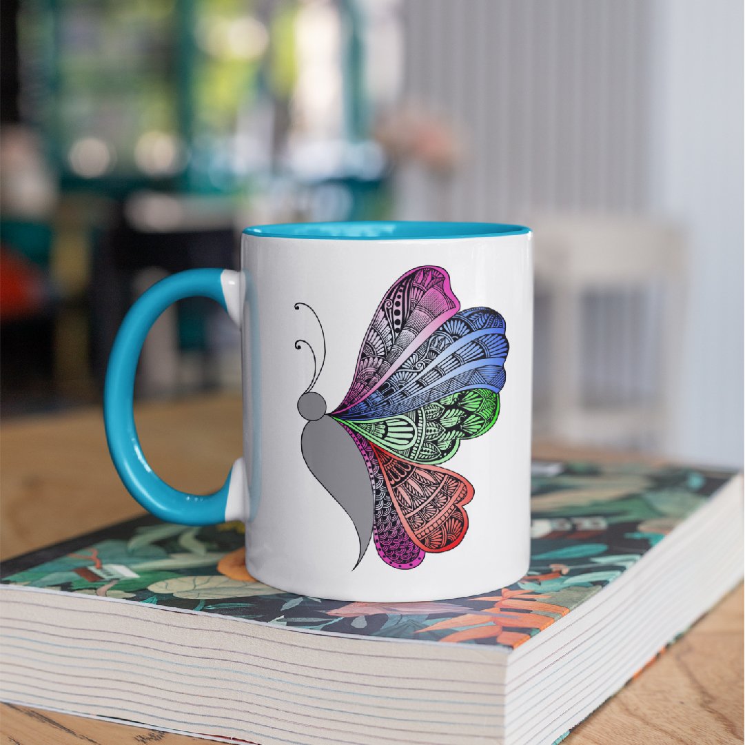 3 Tone Color Butterfly Mug