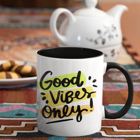 3 Tone Color Good Vibes Only Mug