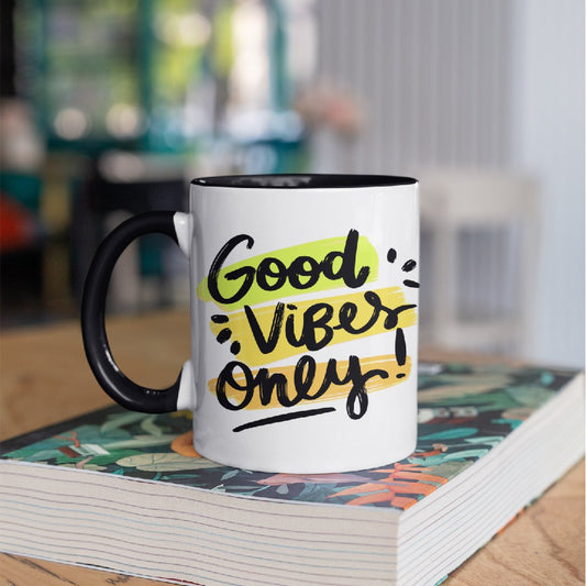 3 Tone Color Good Vibes Only Mug