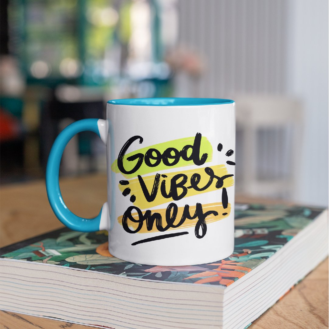 3 Tone Color Good Vibes Only Mug