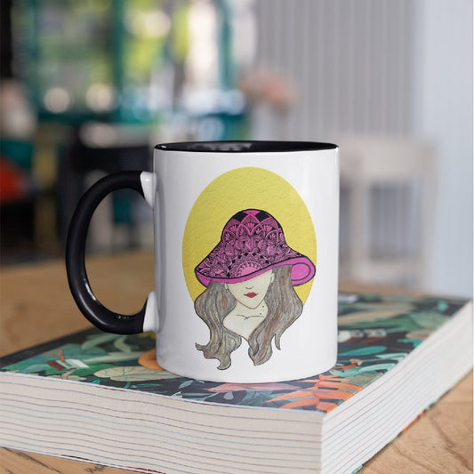 3 Tone Color Hat Lady Mug