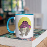 3 Tone Color Hat Lady Mug