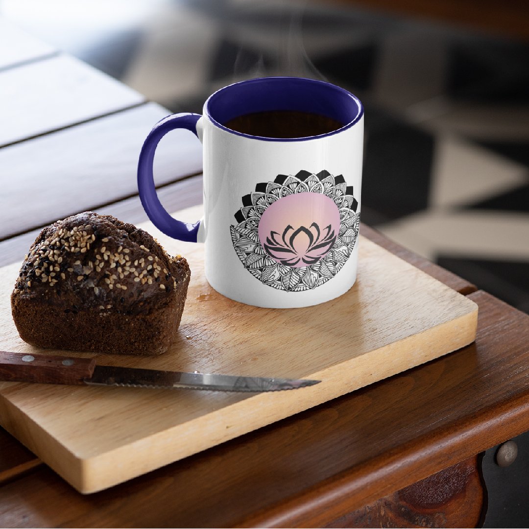 3 Tone Color Lotus Mandala Mug
