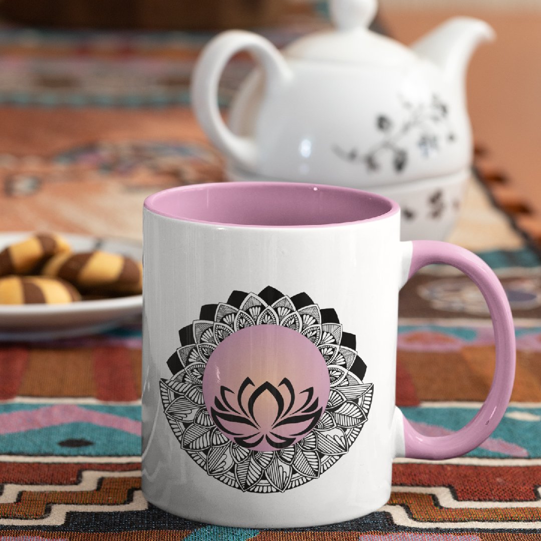 3 Tone Color Lotus Mandala Mug