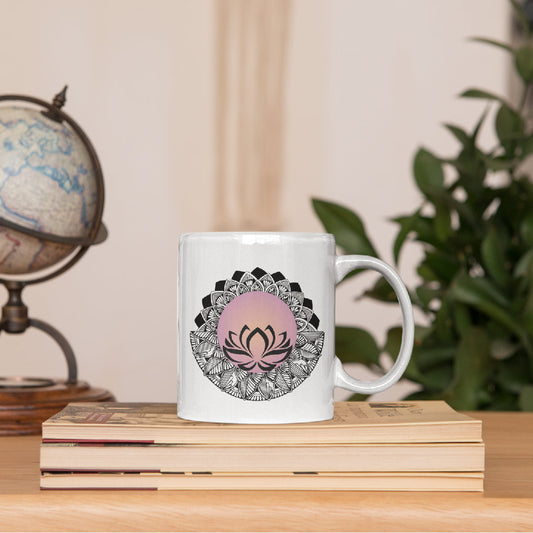 Lotus-Mandala White Mug