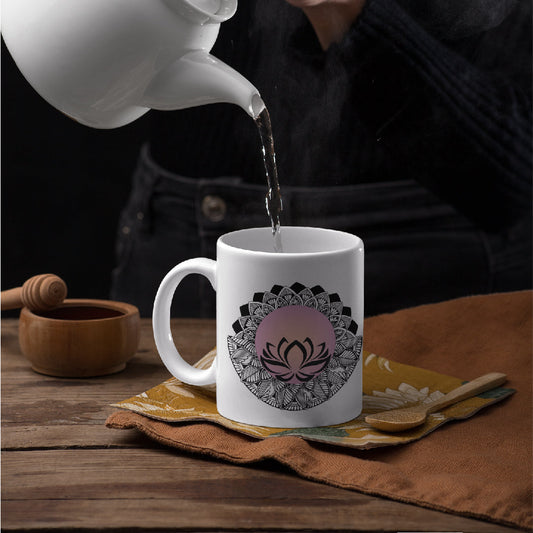 Lotus-Mandala White Mug