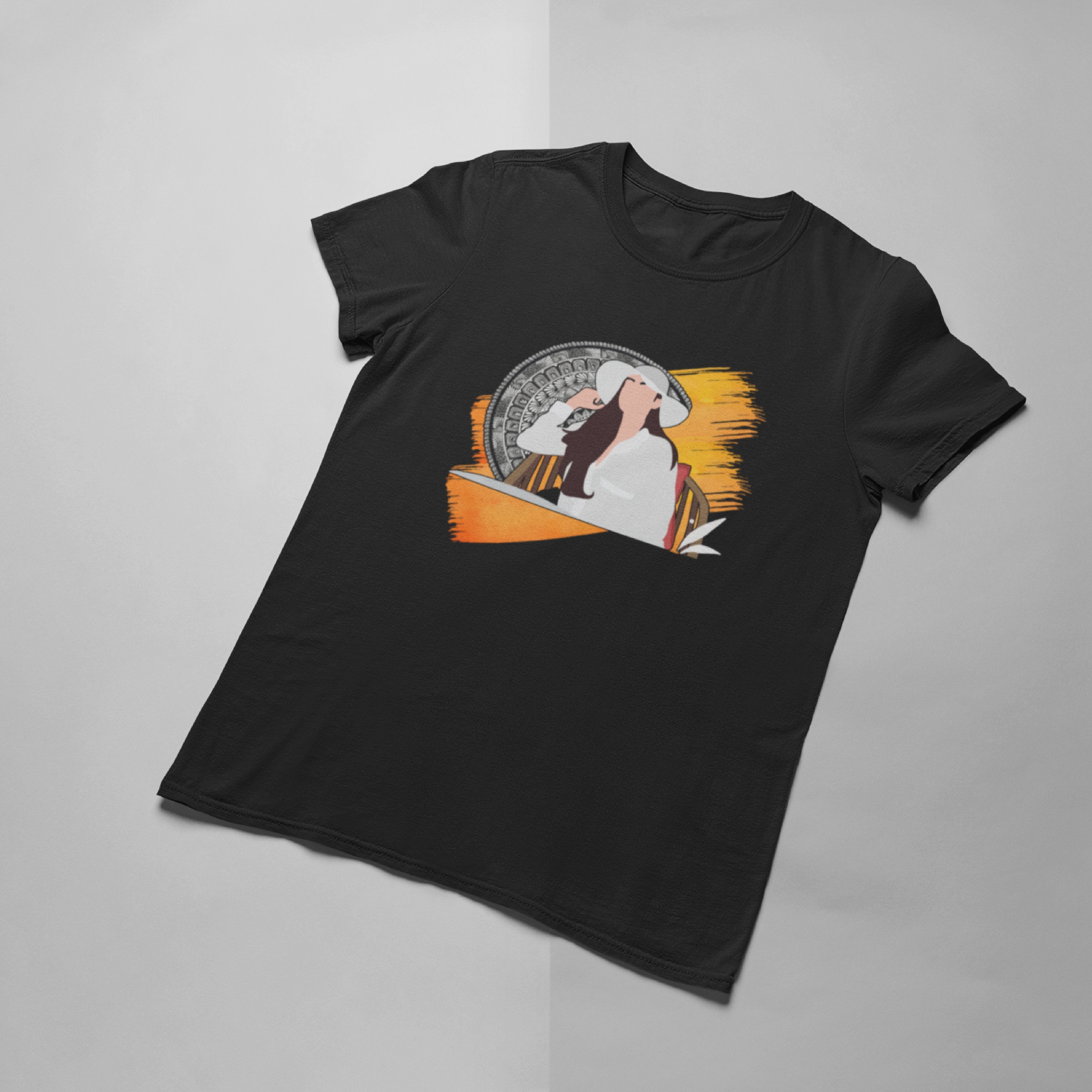 Girl with hat Mandala T-shirt