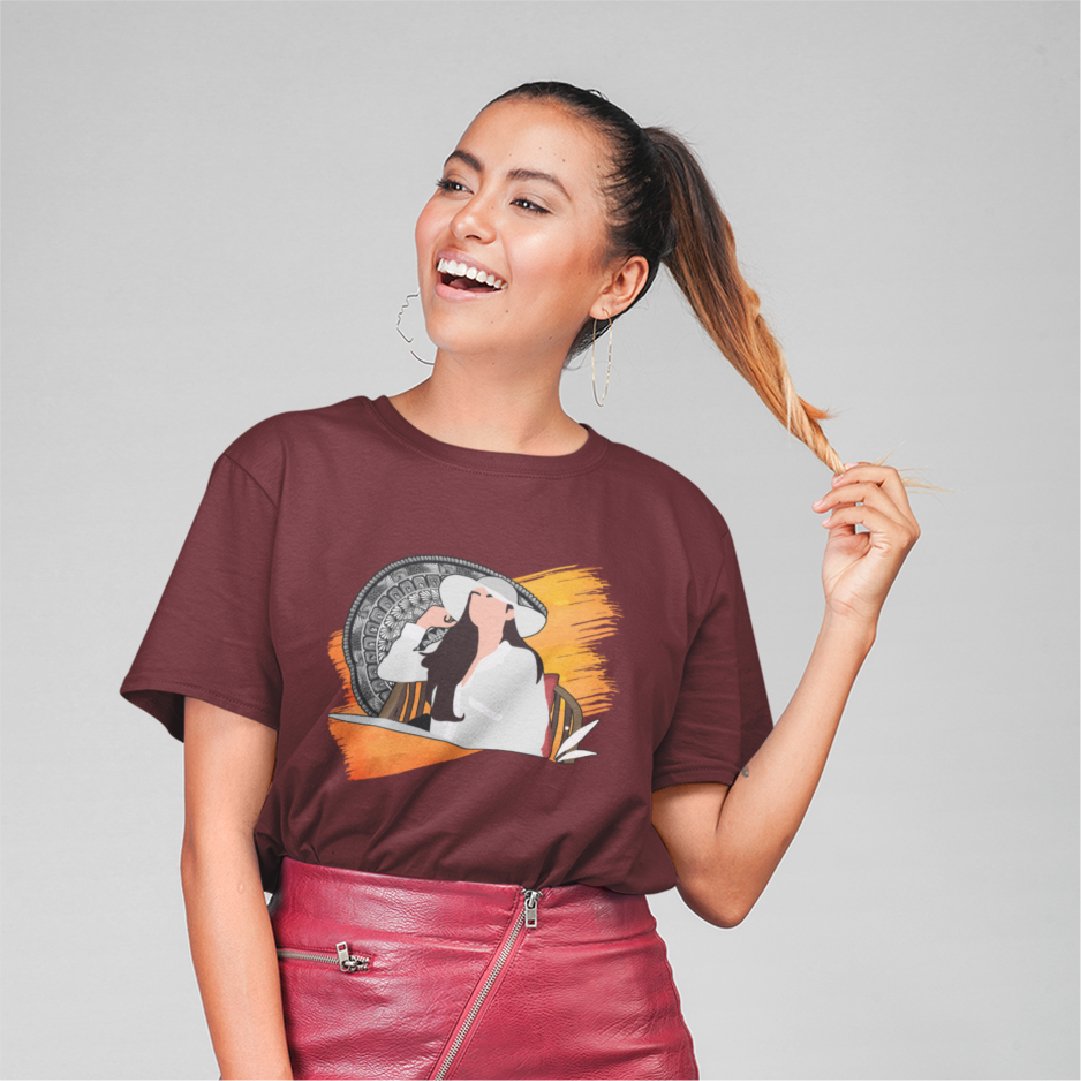 Girl with hat Mandala T-shirt