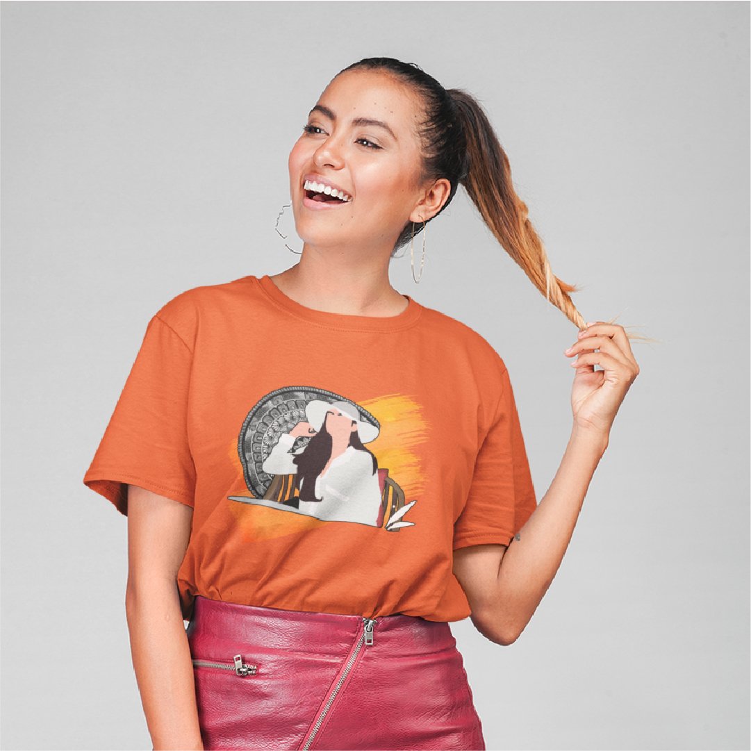 Girl with hat Mandala T-shirt