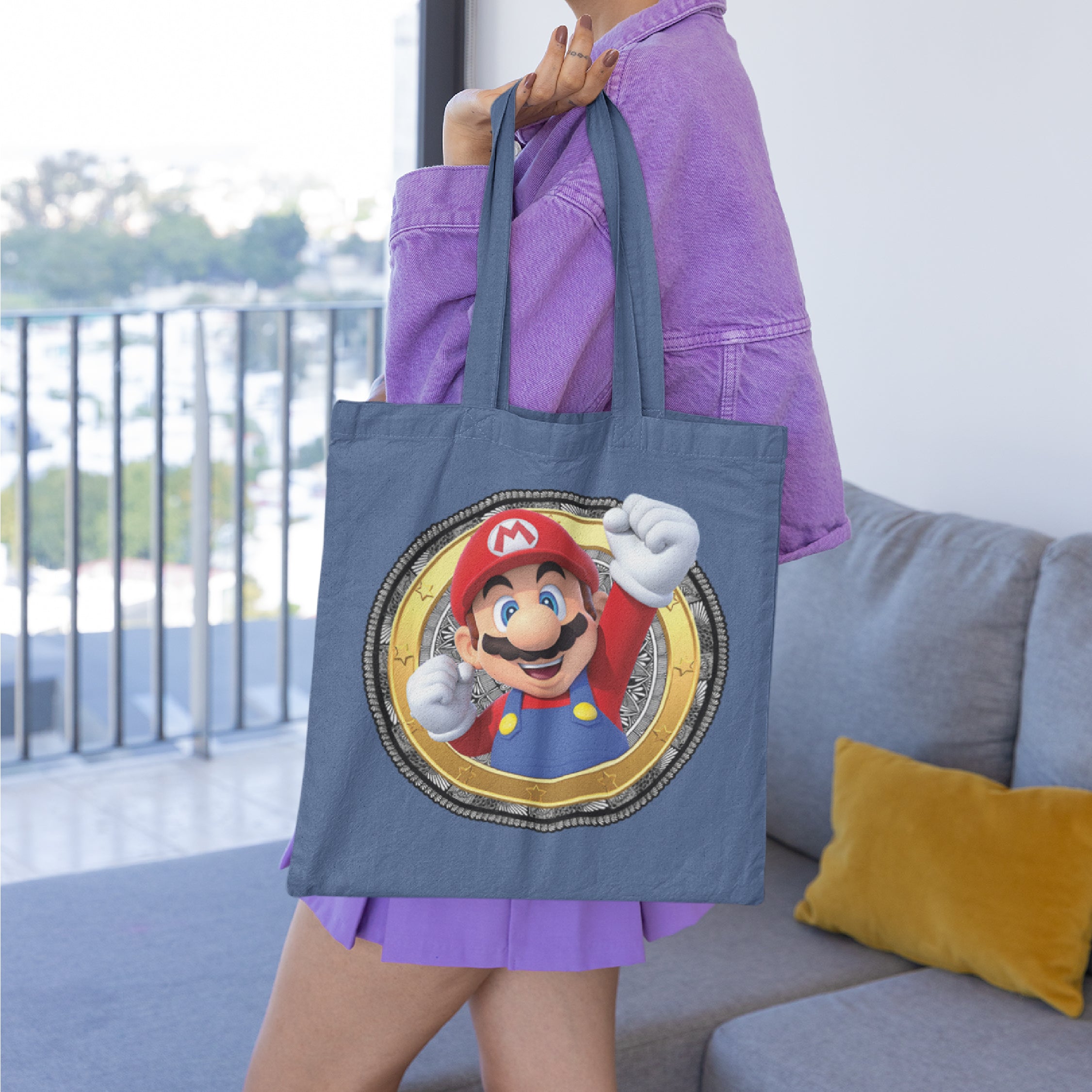 Mario Mandala Tote Bag