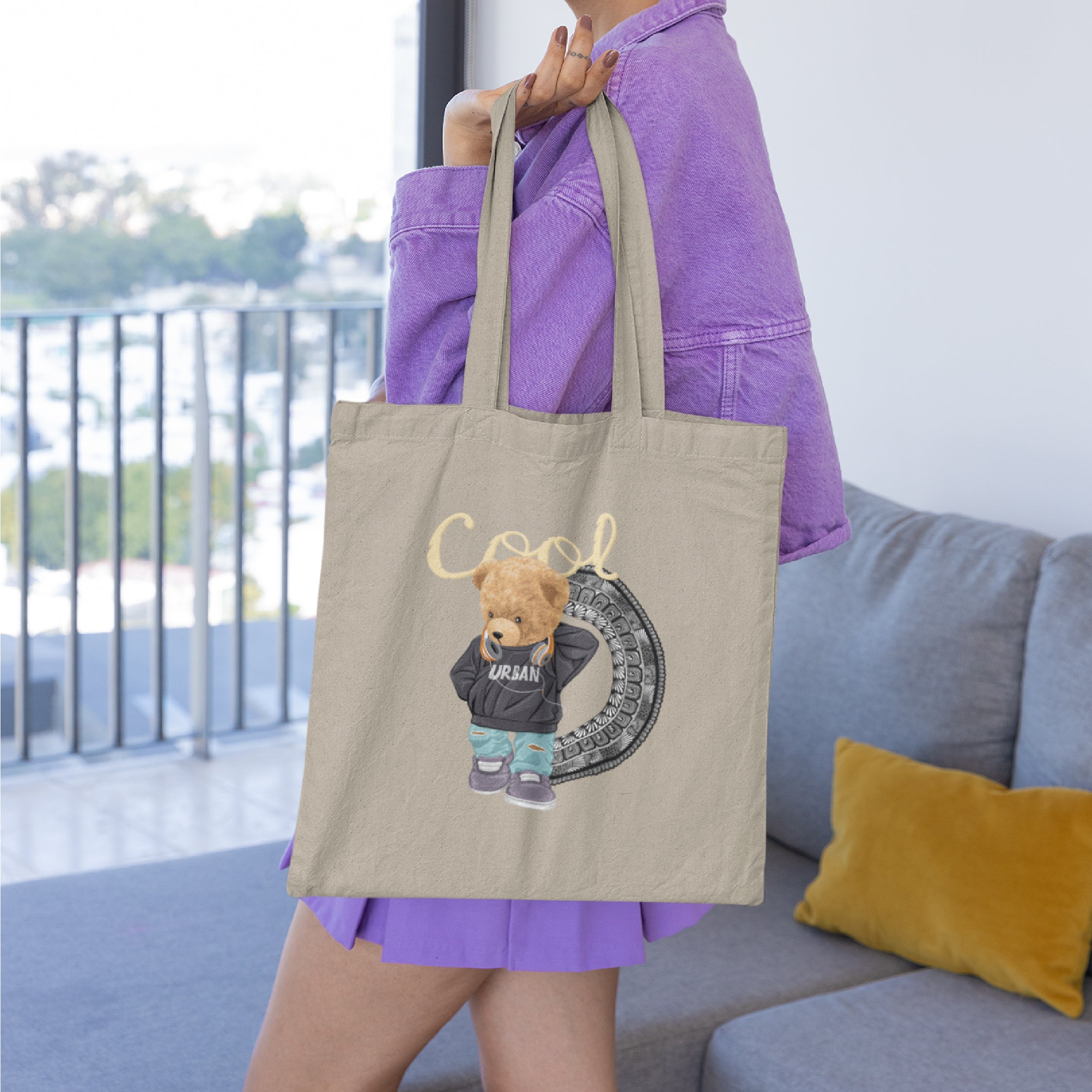 Cool Bear Mandala Tote Bag