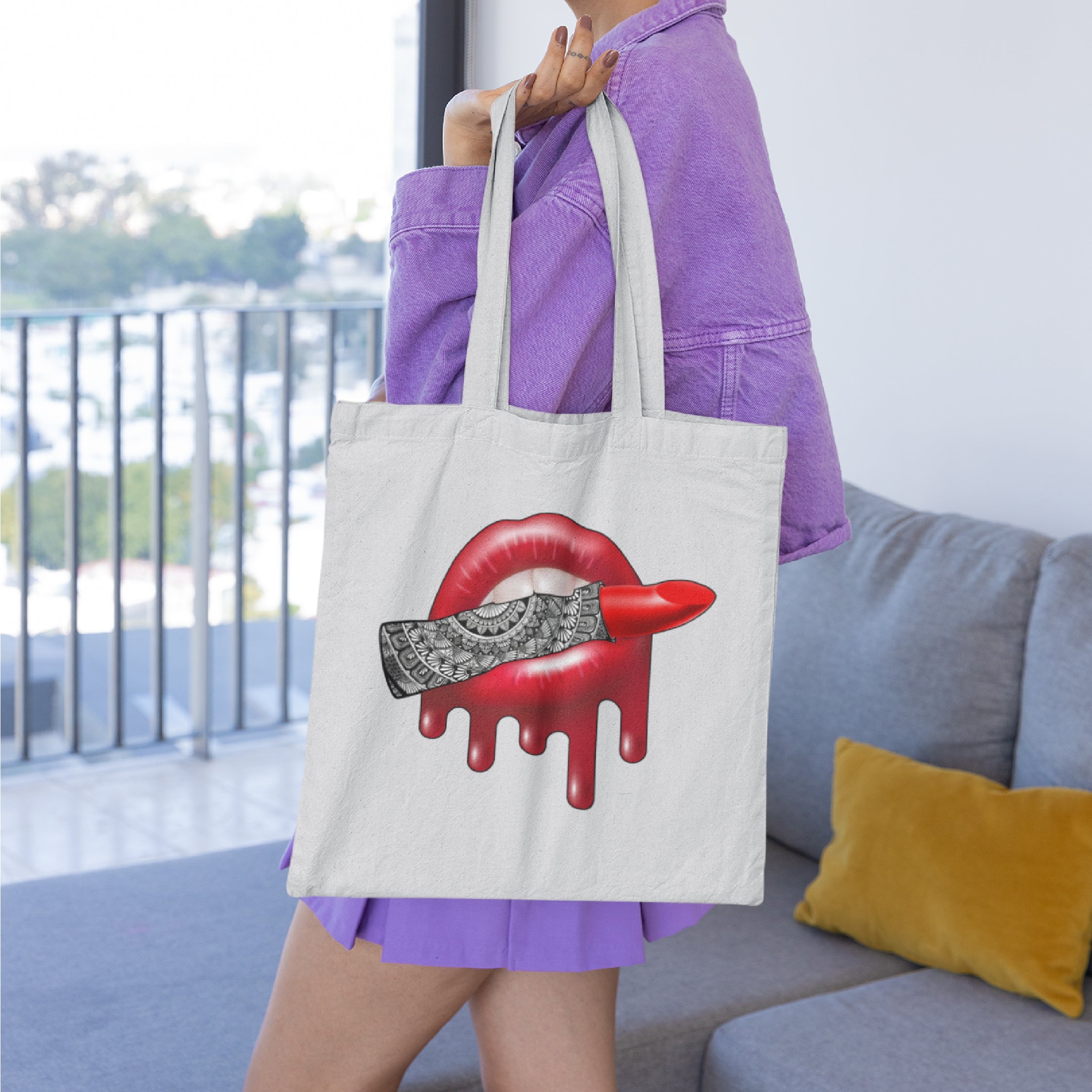 Lipstick Mandala Tote Bag