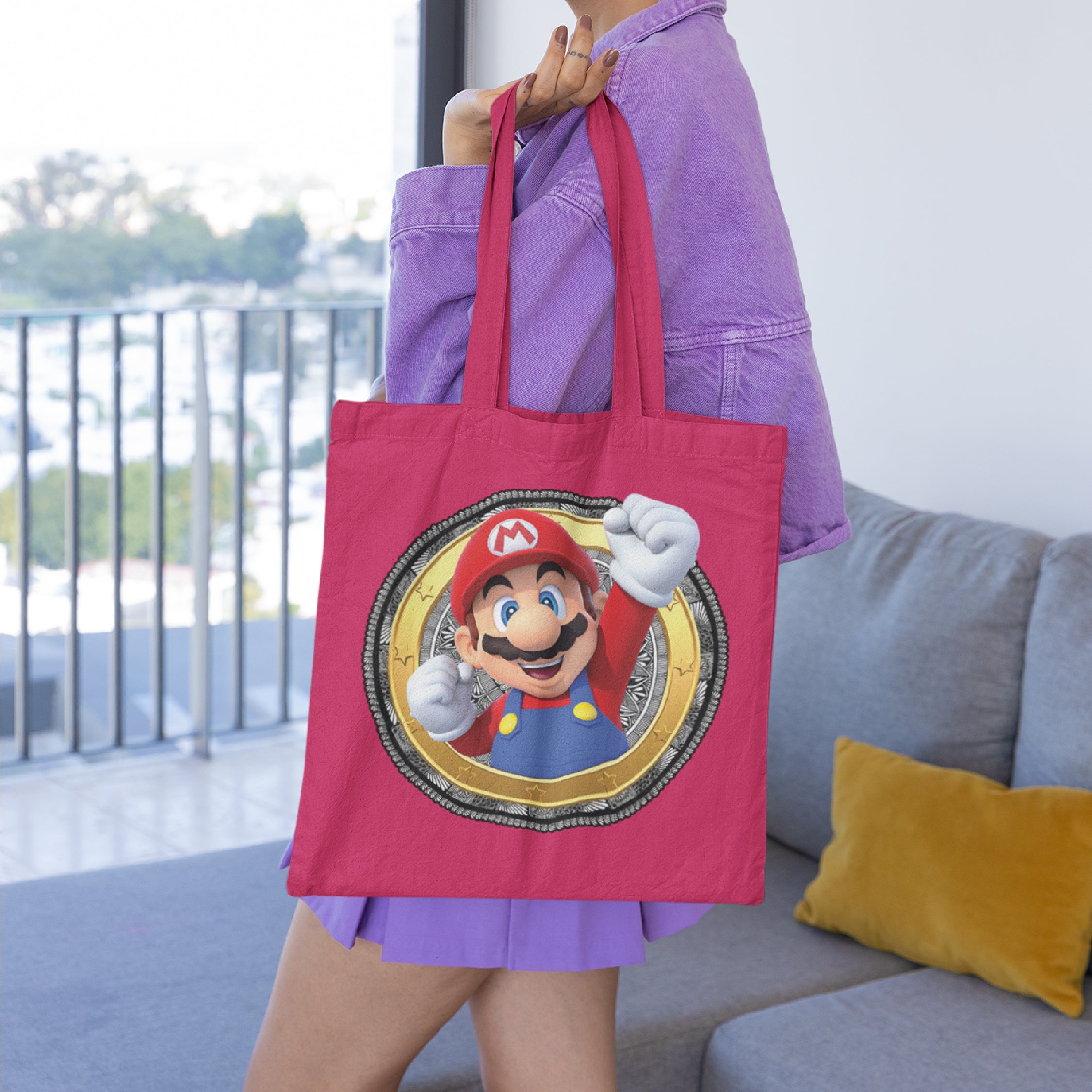 Mario Mandala Tote Bag