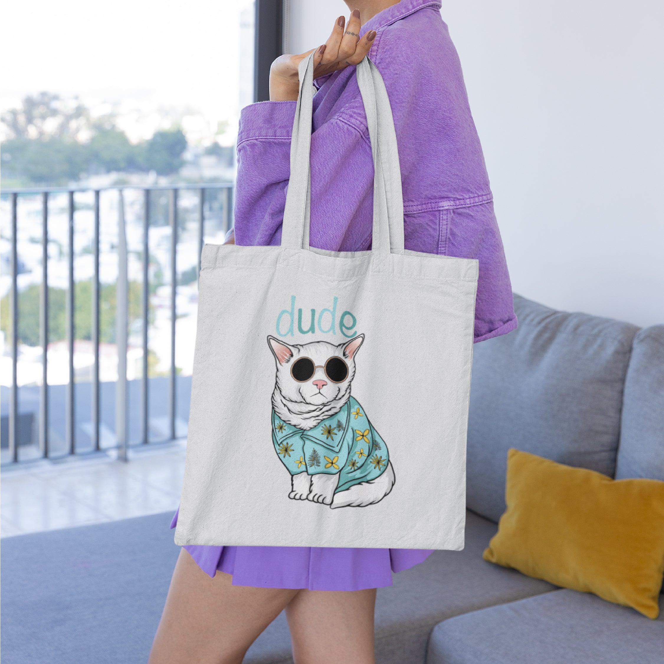 Dude Cat Tote Bag