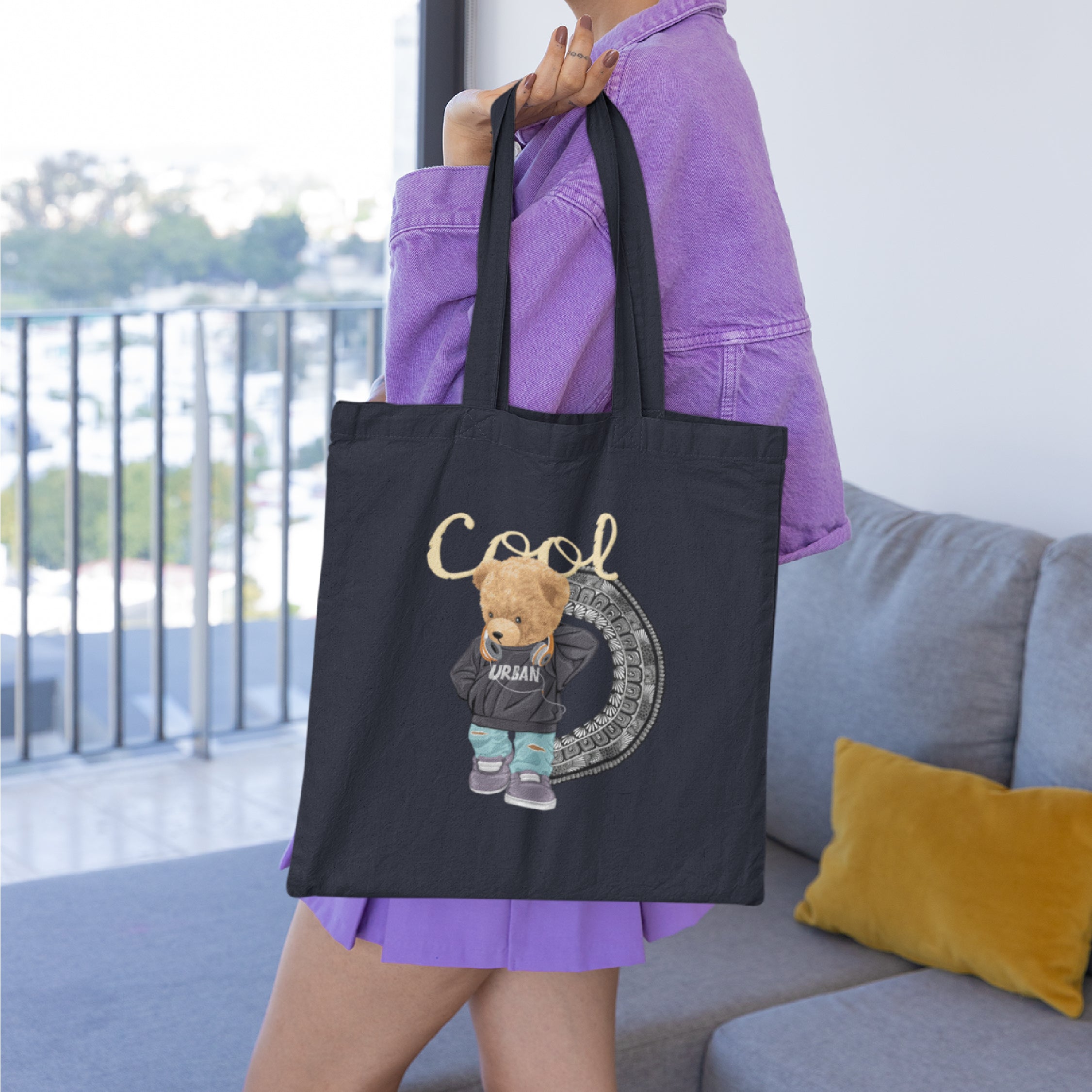 Cool Bear Mandala Tote Bag