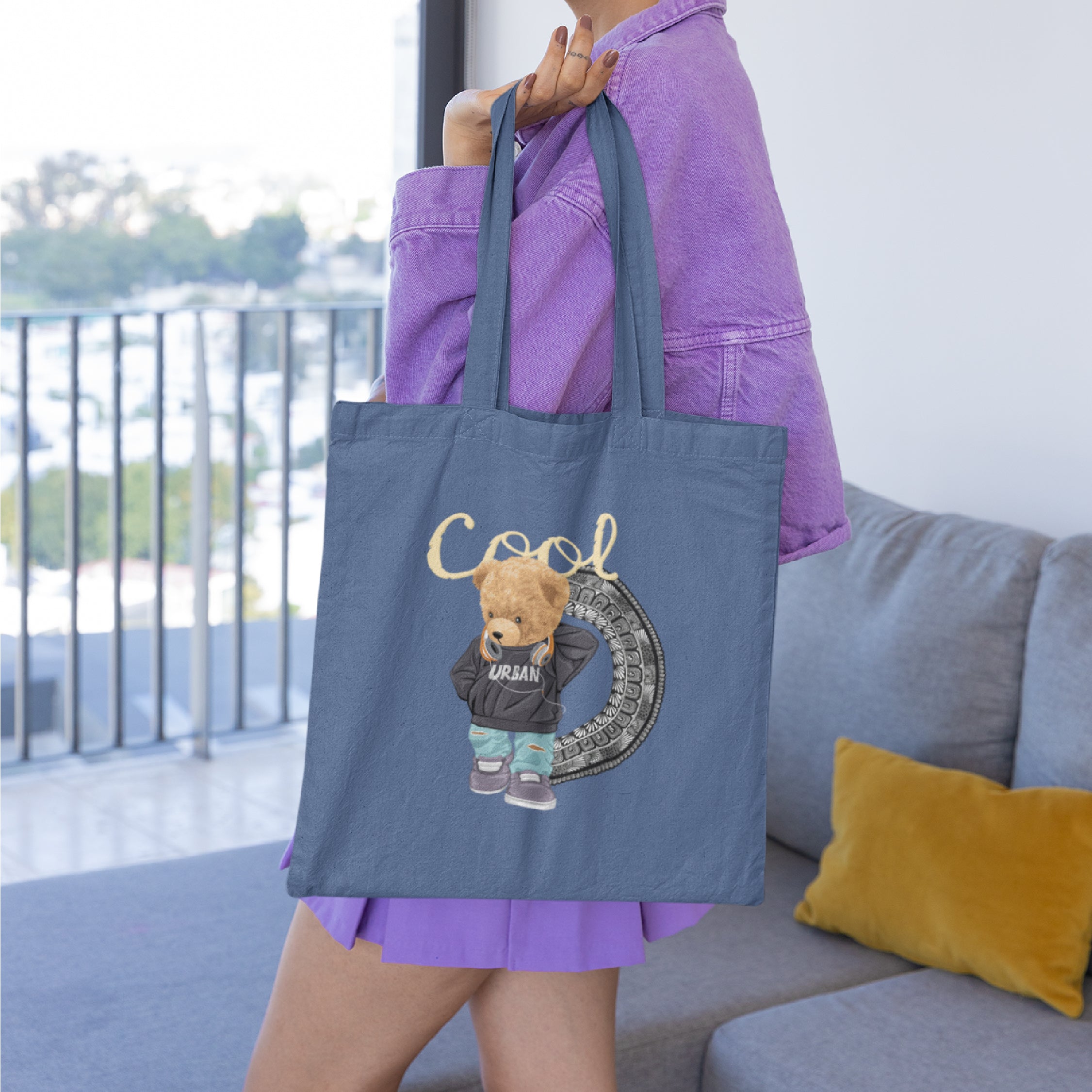 Cool Bear Mandala Tote Bag