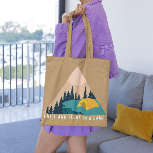 Chill And Relax Camping Tote Bag