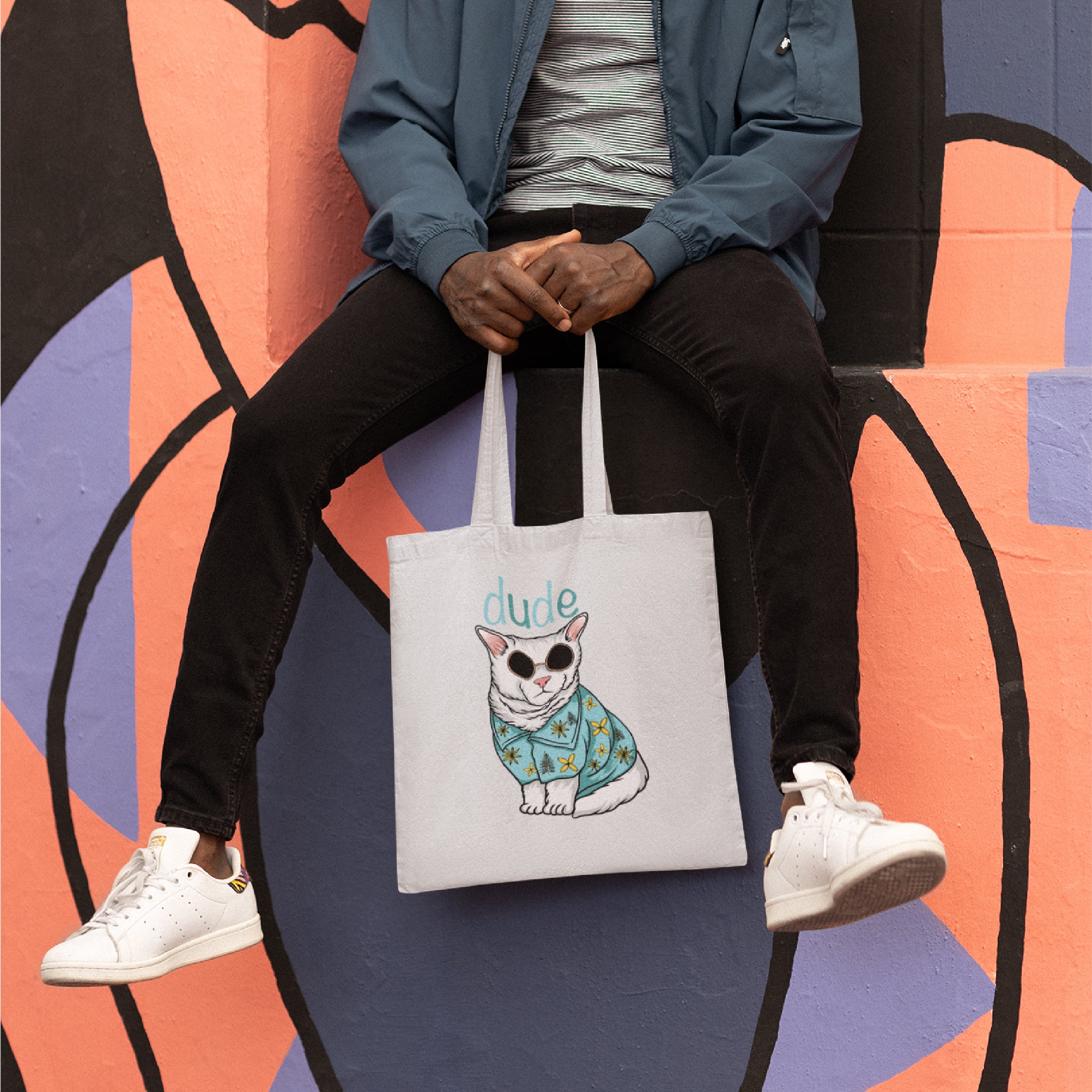 Dude Cat Tote Bag