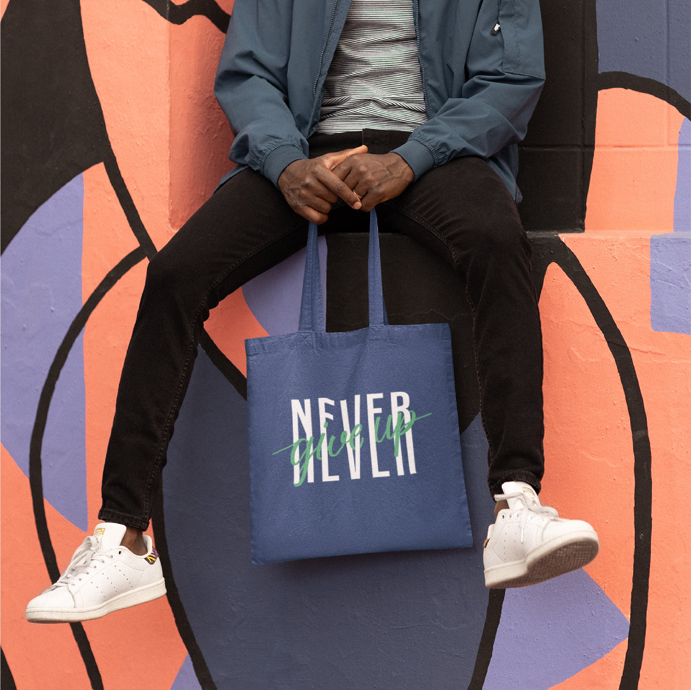 Never Give Up Tote Bag