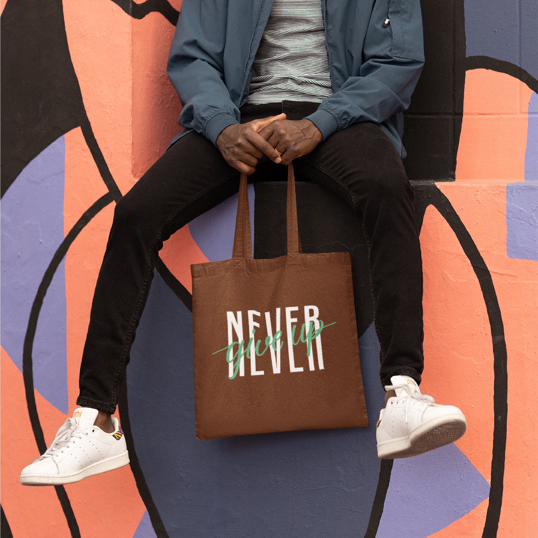 Never Give Up Tote Bag