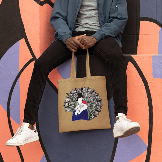 Blue Lady Mandala Tote Bag