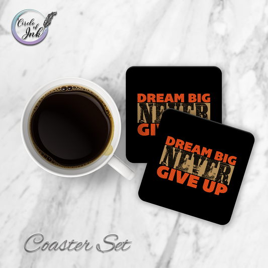 Dream Big Black Coaster Set